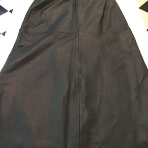 Long Black Genuine Leather Skirt size 8 new w tags